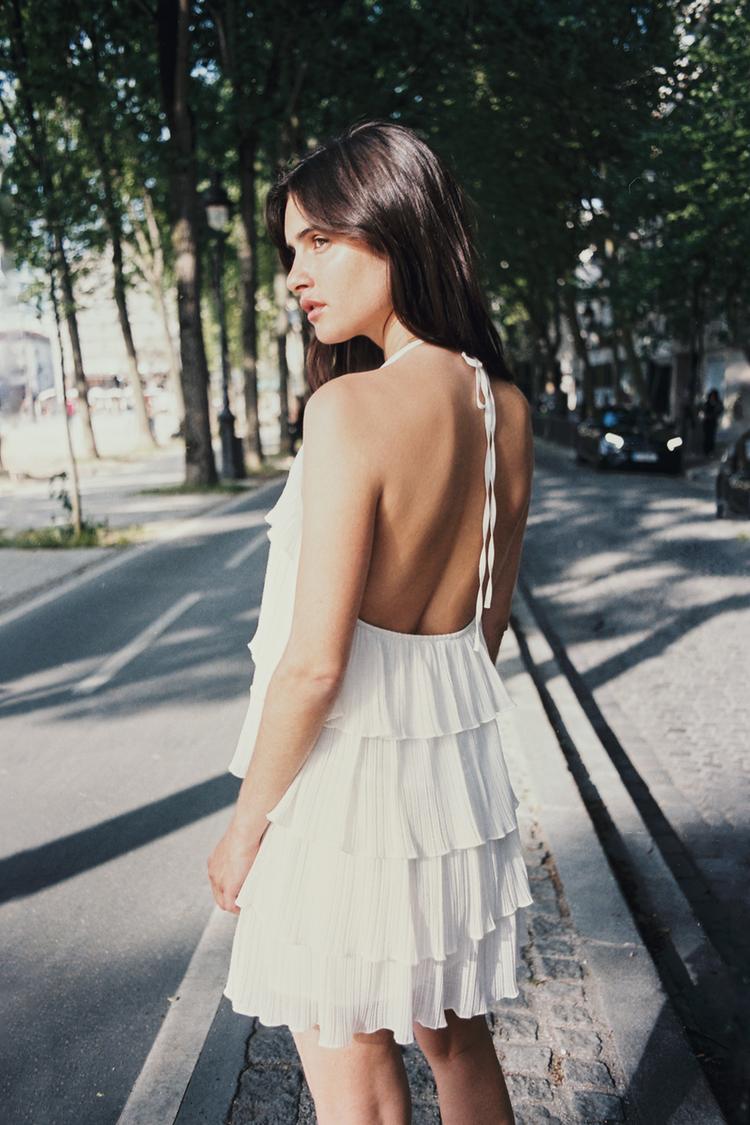 Léa™ | Gestuftes Rüschentop-Halterkleid