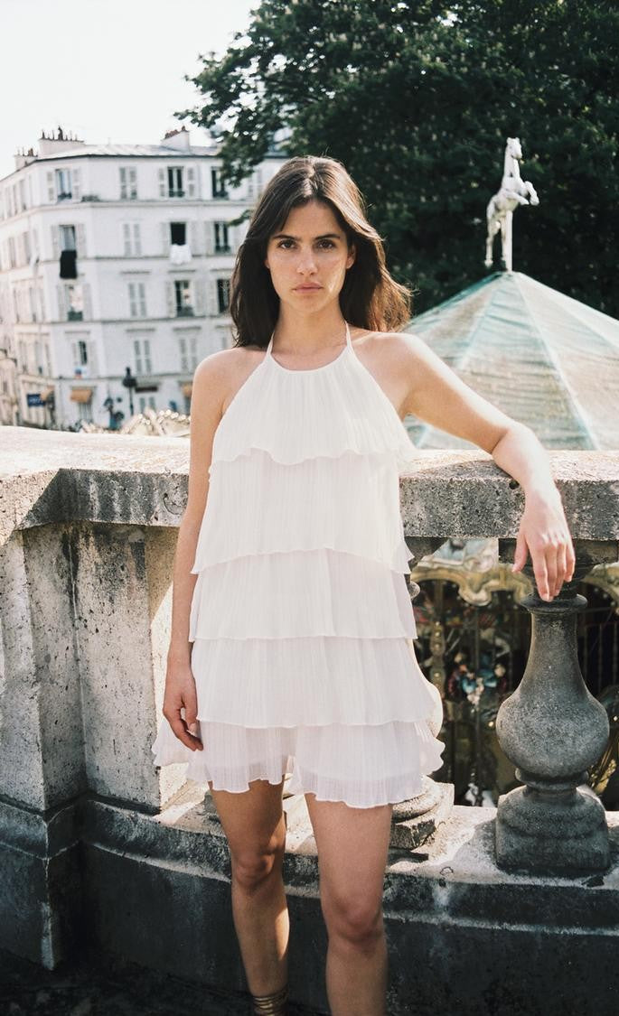 Léa™ | Gestuftes Rüschentop-Halterkleid