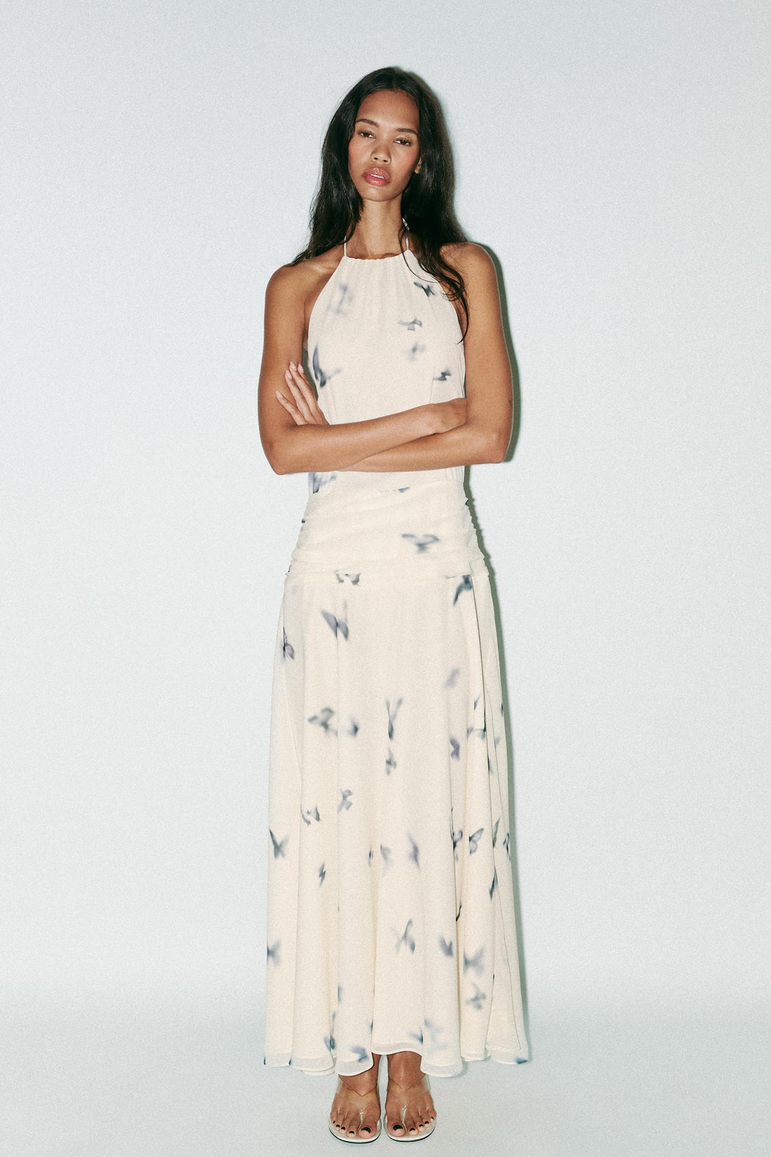 Elyra™ | Papillon Halter Maxi Kleid
