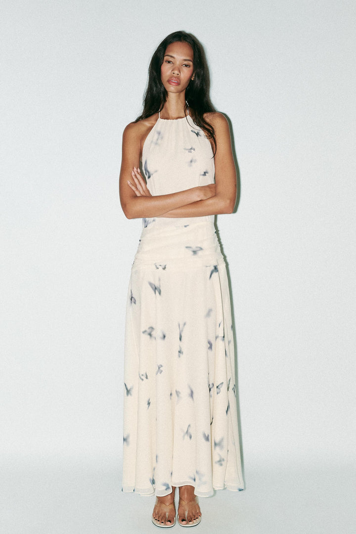 Elyra™ | Papillon Halter Maxi Kleid