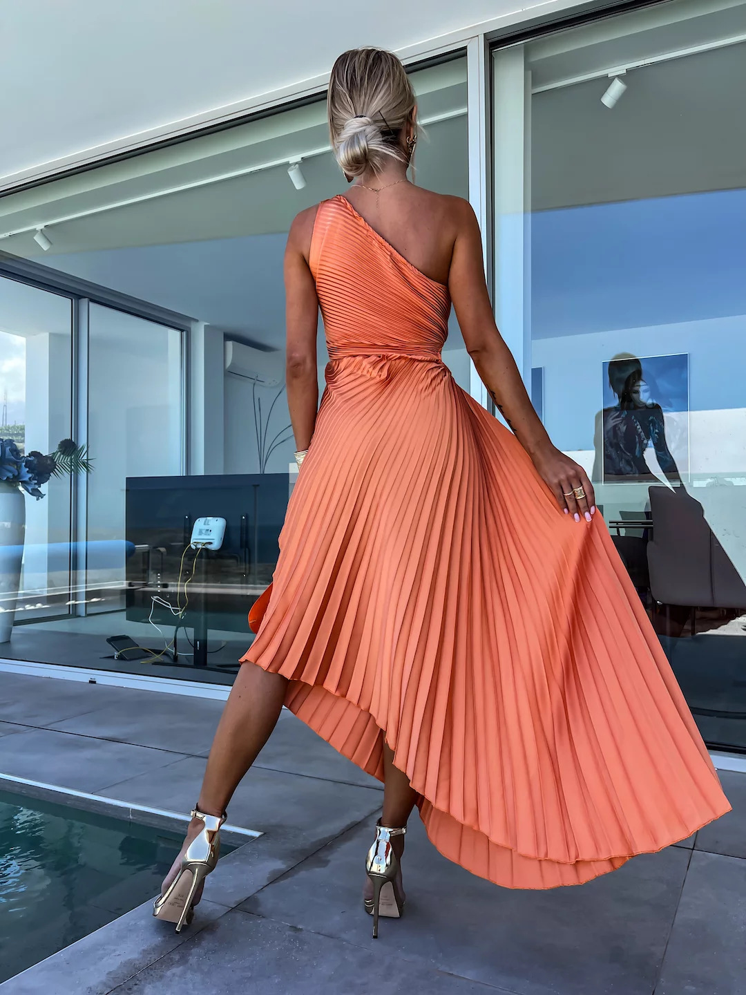 Celeste™ | Maxikleid mit einer Schulter und Falten