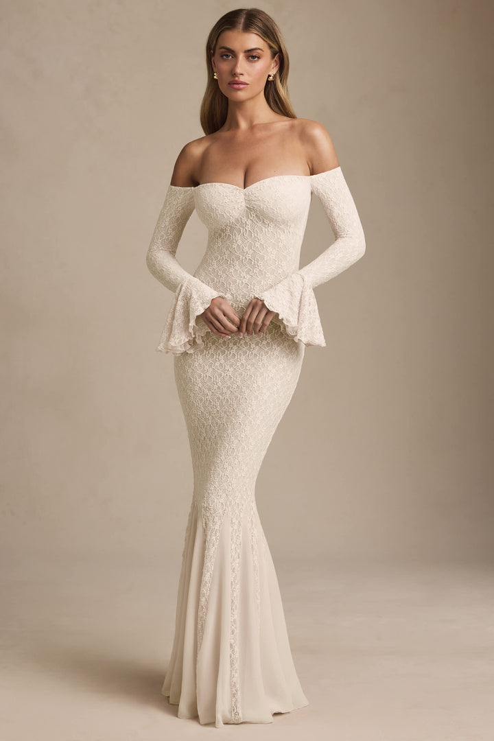 Celeste™ | Off-Shoulder Spitzen-Maxikleid