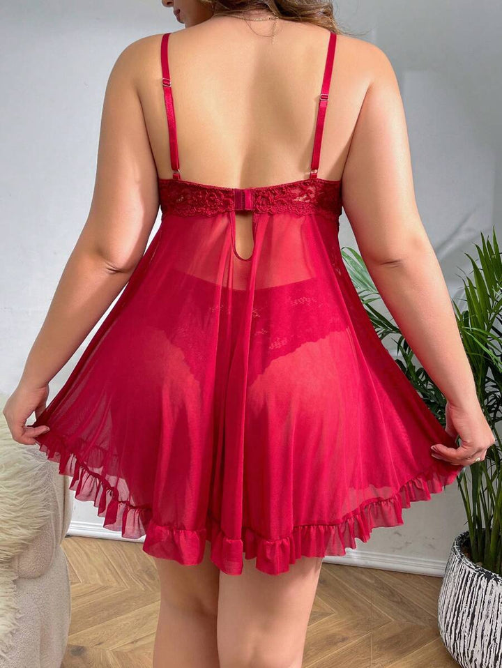 Ruby™ | Durchsichtiges Spitzen-Babydoll-Kleid