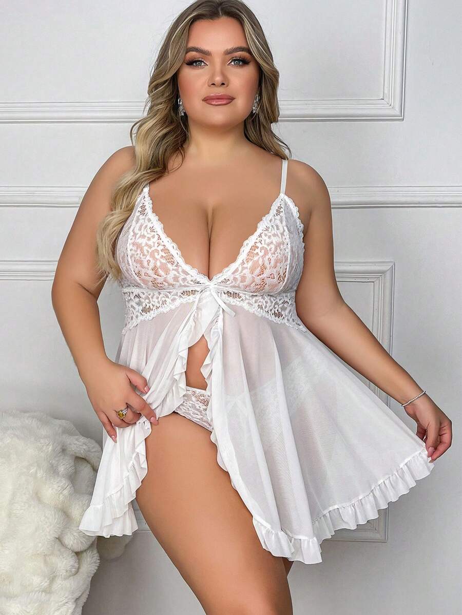 Ruby™ | Durchsichtiges Spitzen-Babydoll-Kleid