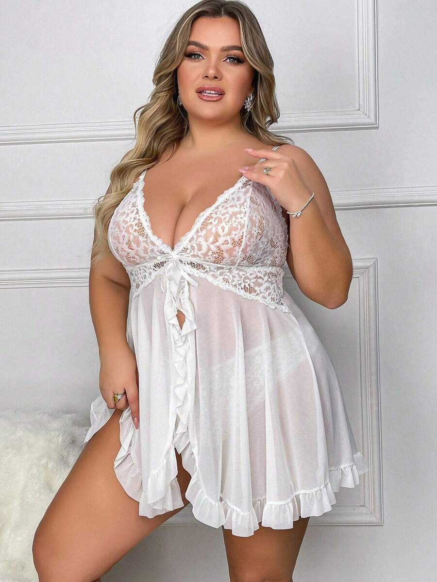 Ruby™ | Durchsichtiges Spitzen-Babydoll-Kleid