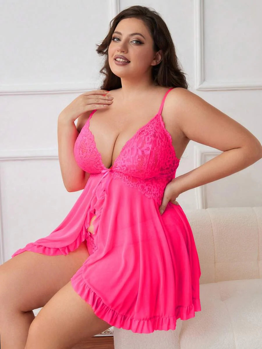 Ruby™ | Durchsichtiges Spitzen-Babydoll-Kleid