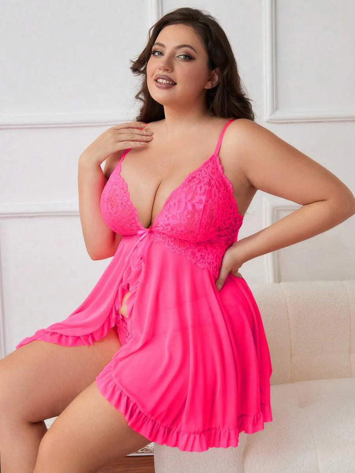 Ruby™ | Durchsichtiges Spitzen-Babydoll-Kleid
