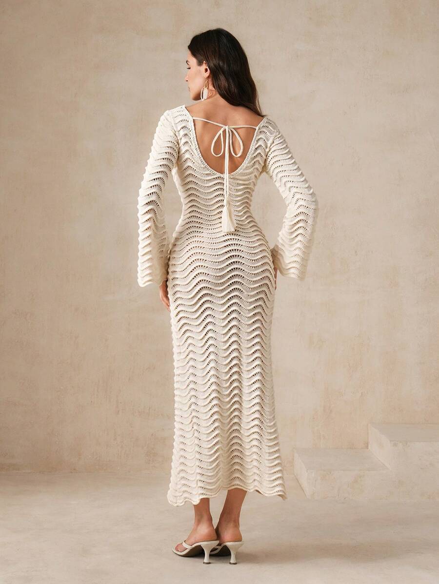 Edith™ | Sculpted Wave Strickkleid