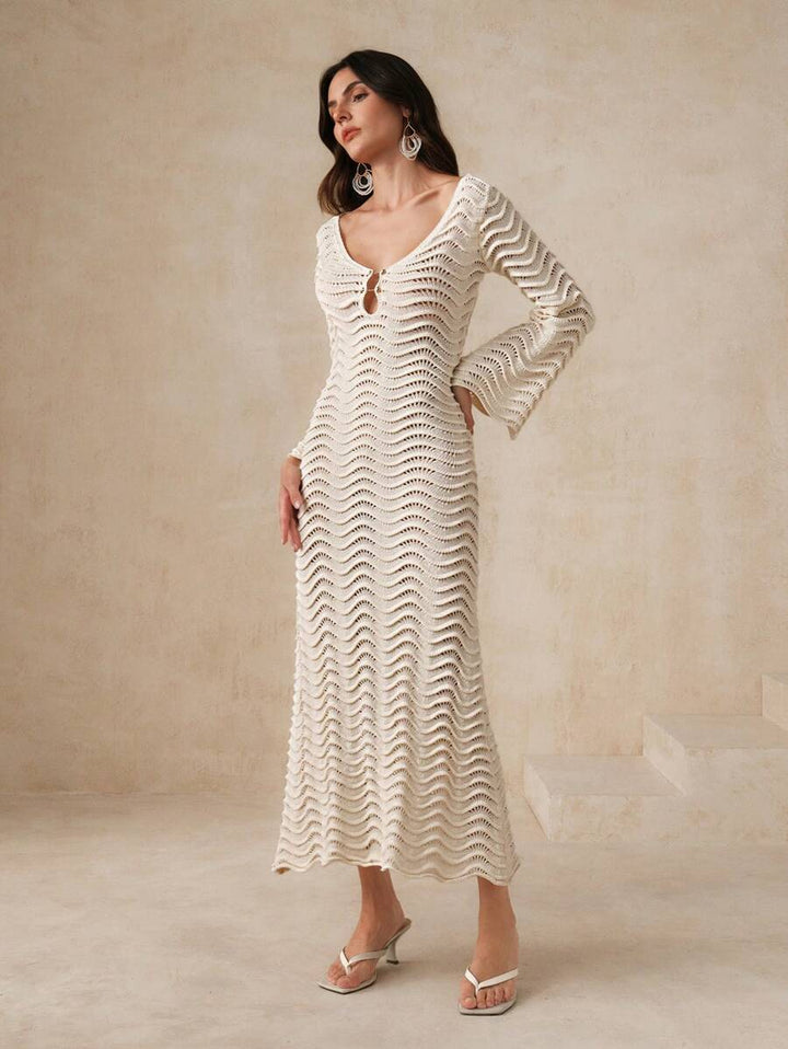 Edith™ | Sculpted Wave Strickkleid