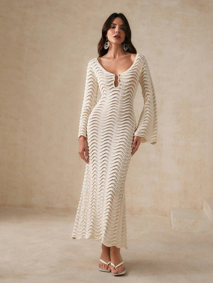 Edith™ | Sculpted Wave Strickkleid