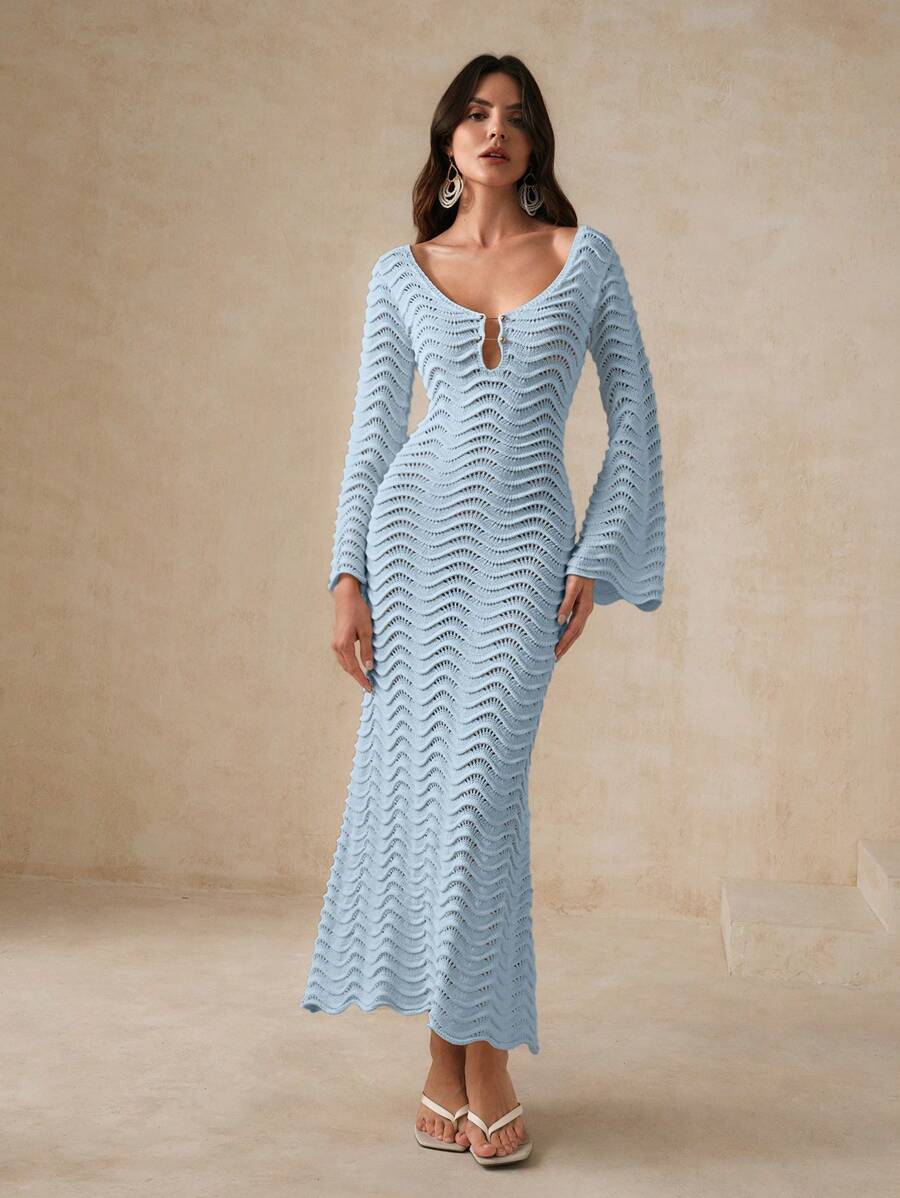 Edith™ | Sculpted Wave Strickkleid