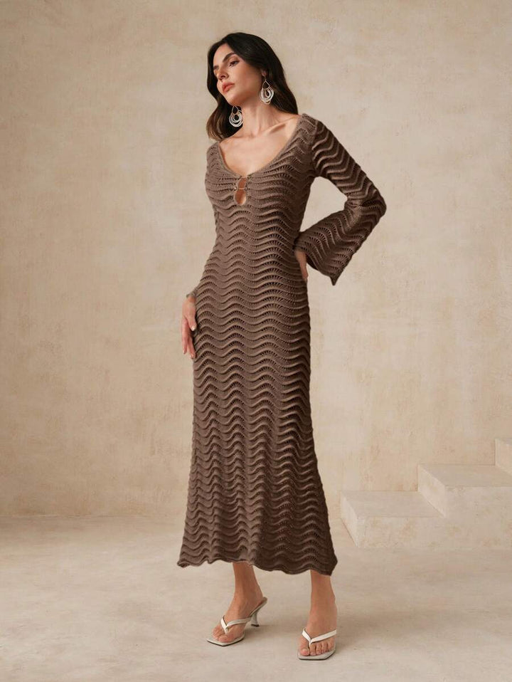 Edith™ | Sculpted Wave Strickkleid