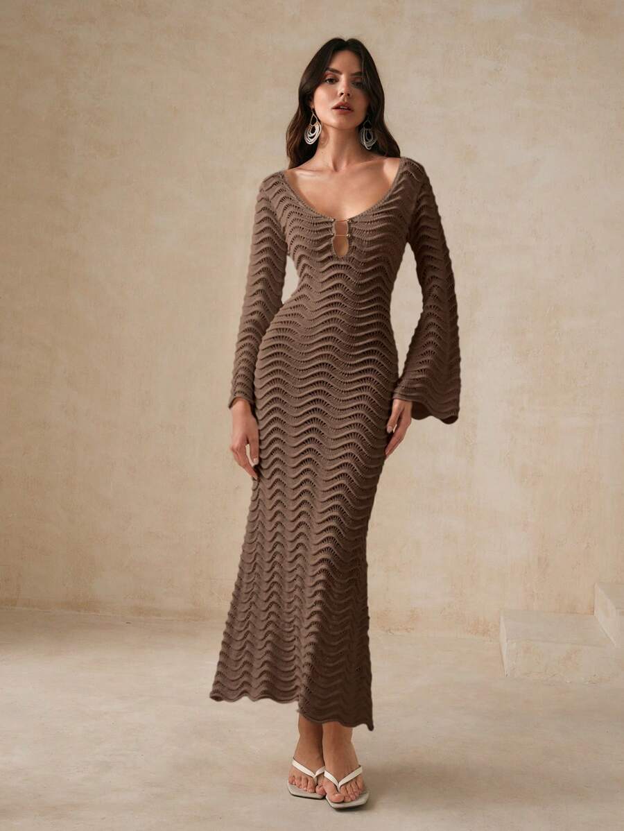 Edith™ | Sculpted Wave Strickkleid