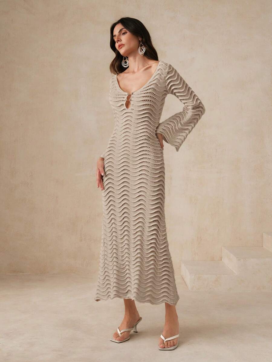 Edith™ | Sculpted Wave Strickkleid