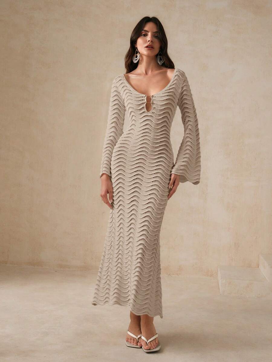 Edith™ | Sculpted Wave Strickkleid