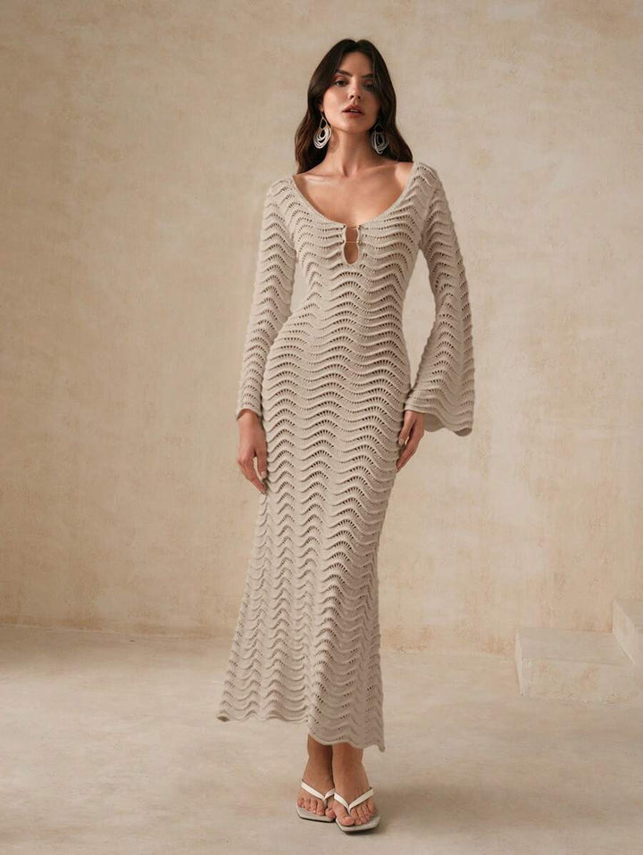 Edith™ | Sculpted Wave Strickkleid