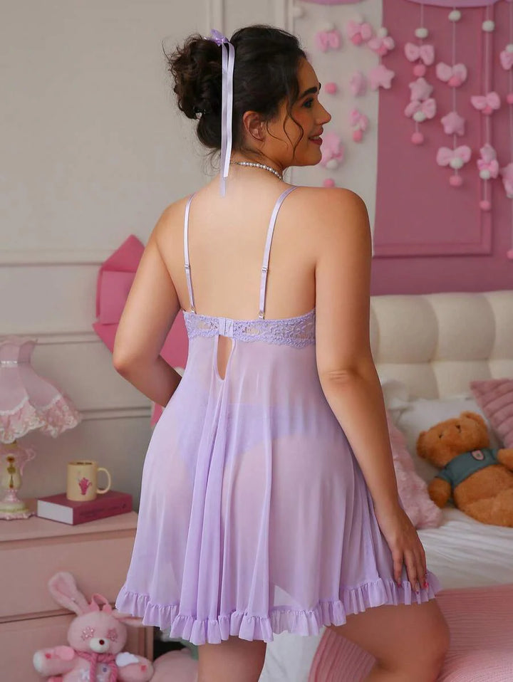 Ruby™ | Durchsichtiges Spitzen-Babydoll-Kleid