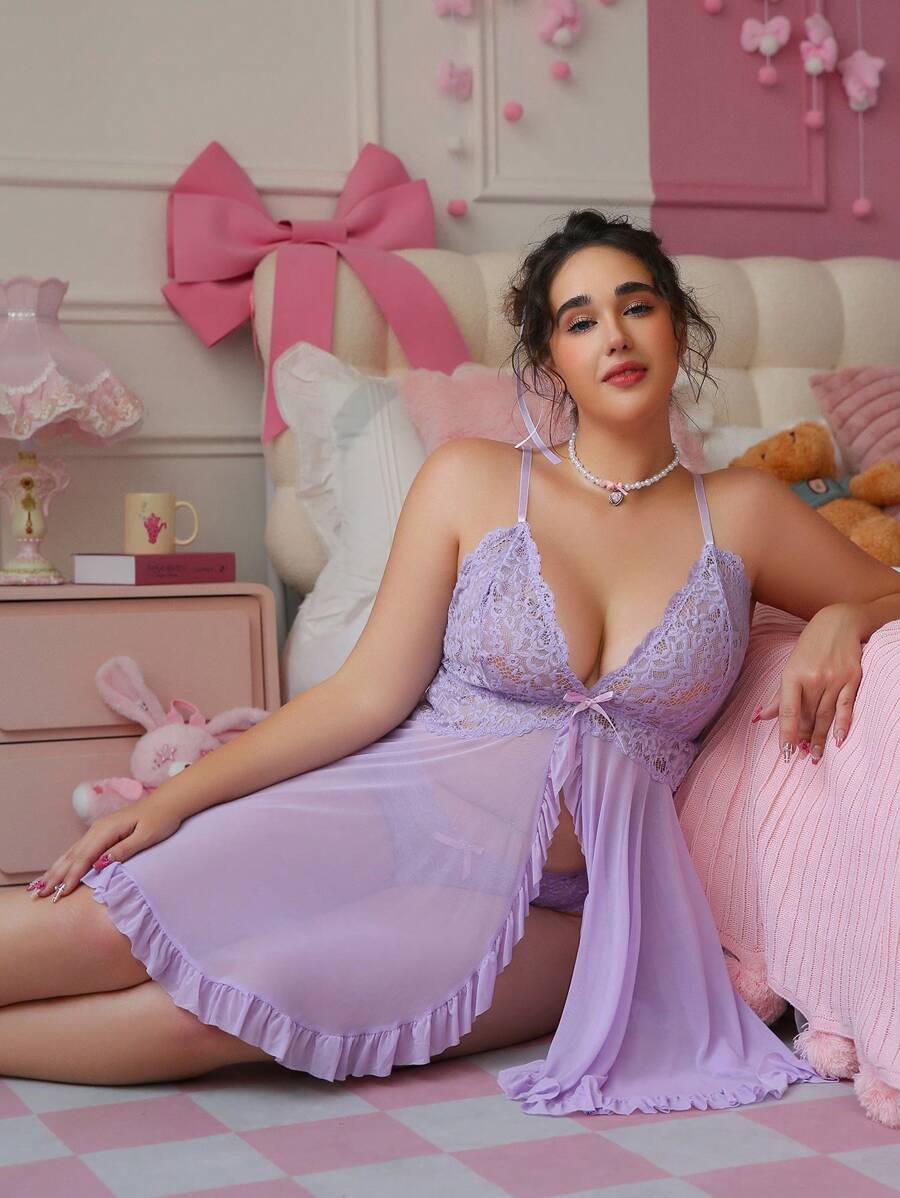 Ruby™ | Durchsichtiges Spitzen-Babydoll-Kleid