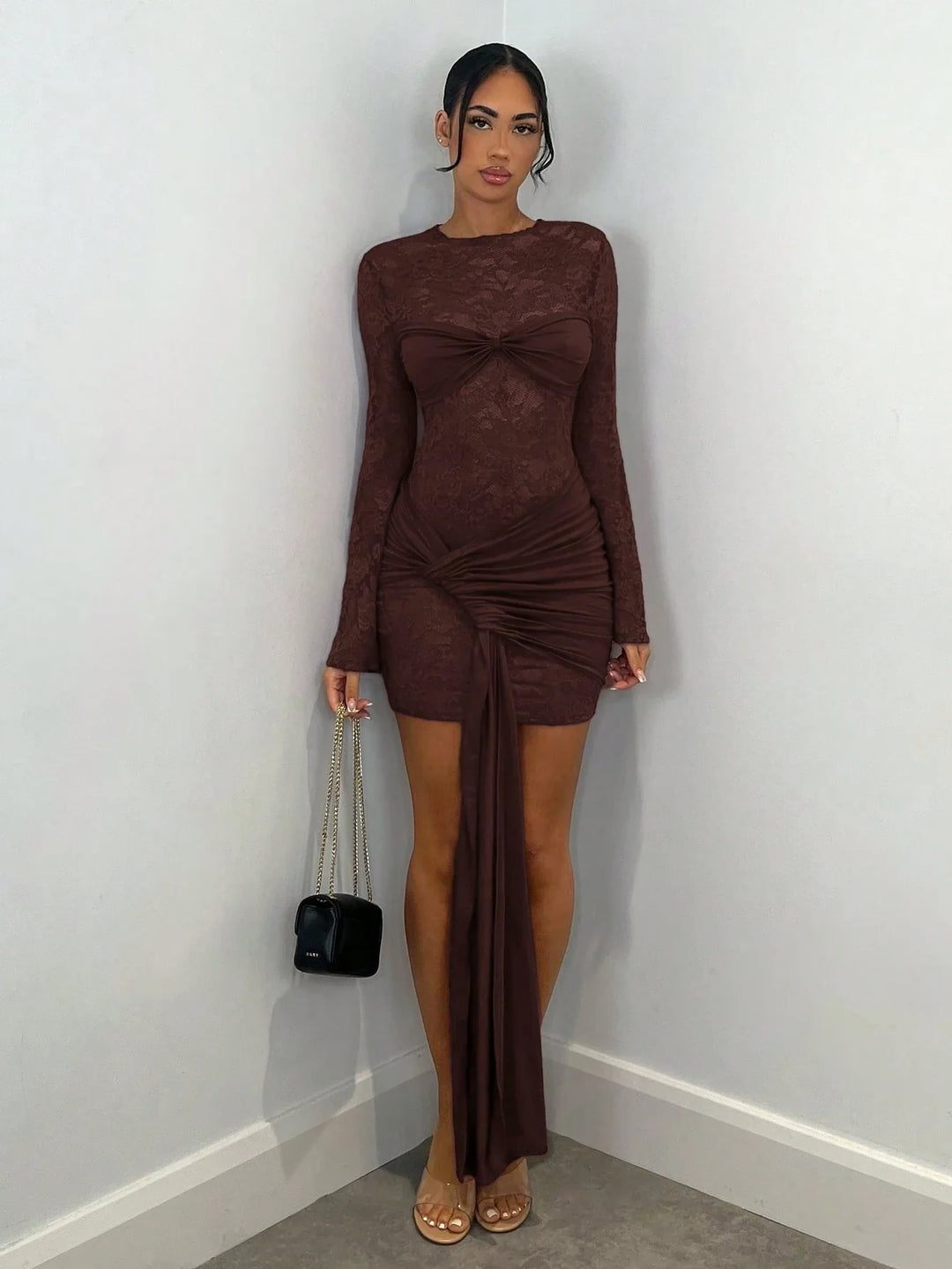 Sabrina™ | Rüschendes Spitzen-Minikleid