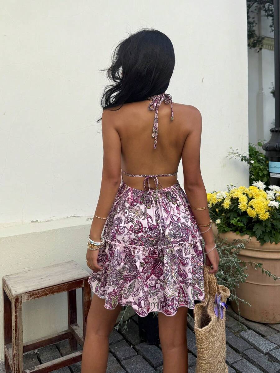 Capri™ | Boho-Print Halter Mini-Kleid