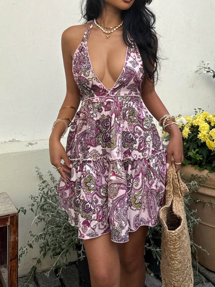 Capri™ | Boho-Print Halter Mini-Kleid