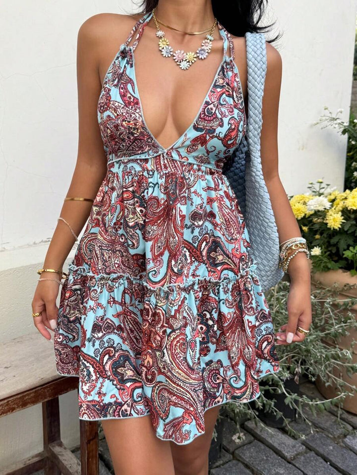 Capri™ | Boho-Print Halter Mini-Kleid
