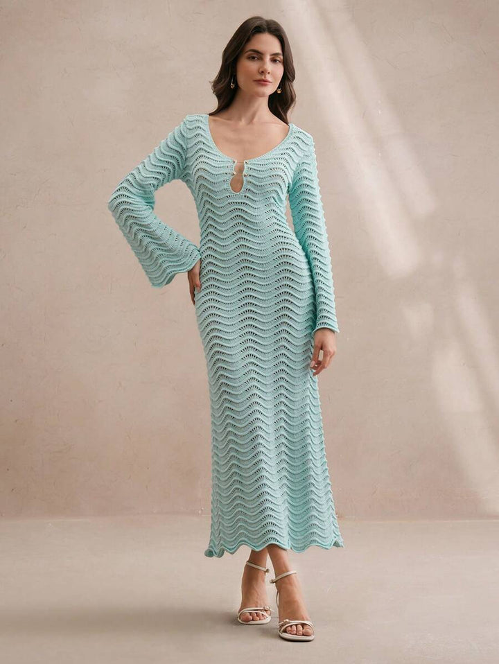 Edith™ | Sculpted Wave Strickkleid