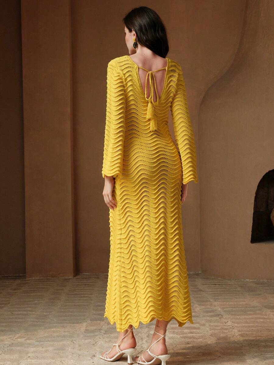 Edith™ | Sculpted Wave Strickkleid