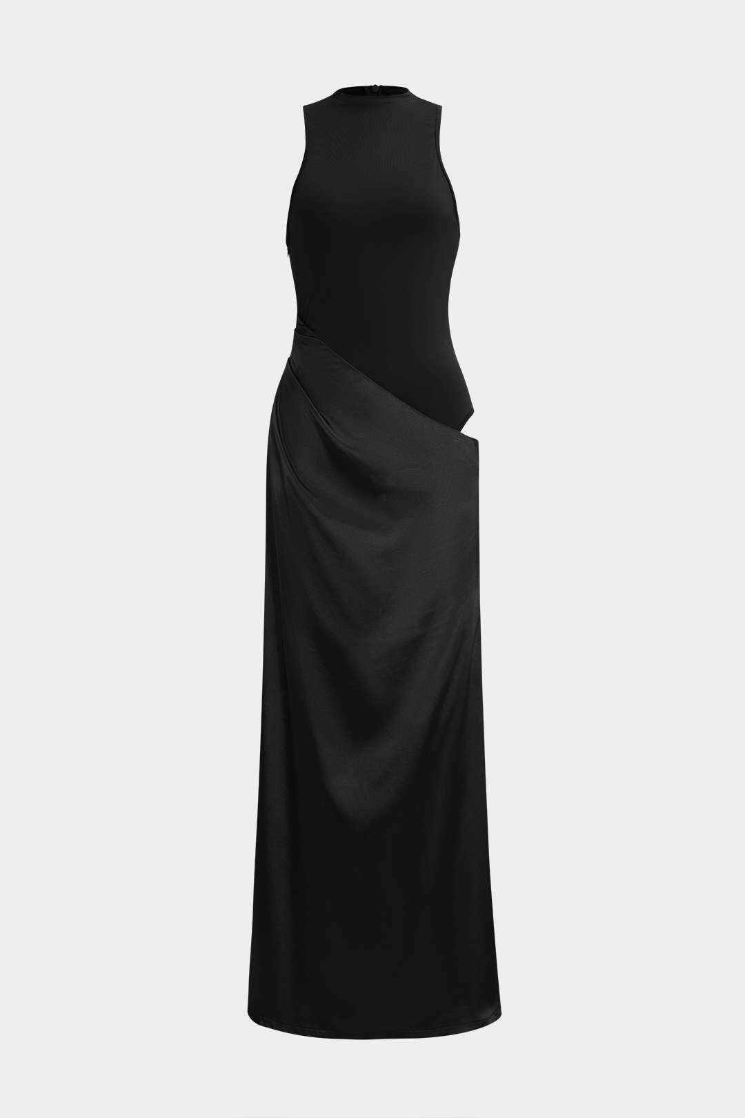 Naomi™ | Satin Patchwork Ärmelloses Maxikleid