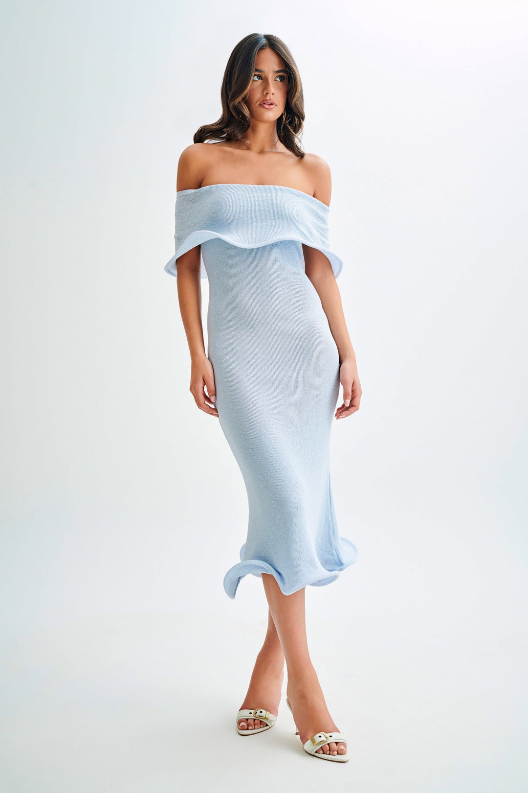 Rhea™ | Off-Shoulder Strick-Midi-Kleid