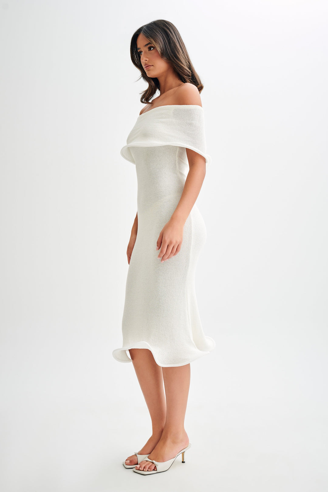 Rhea™ | Off-Shoulder Strick-Midi-Kleid