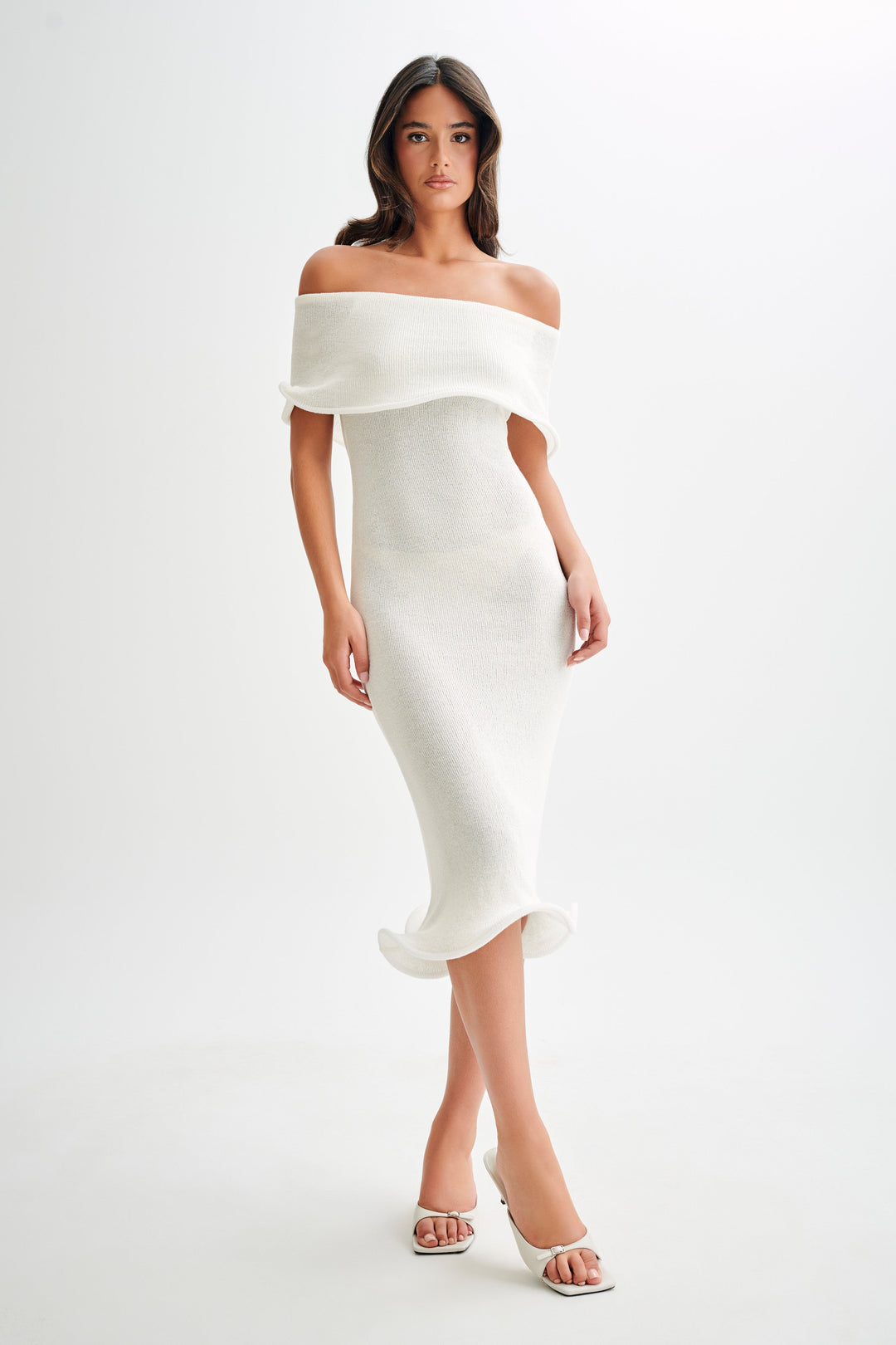 Rhea™ | Off-Shoulder Strick-Midi-Kleid