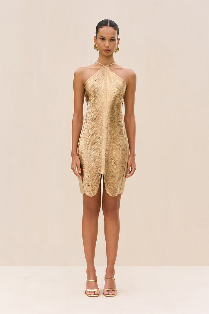 Sahara™ | Metallic Sculpt Mini Kleid