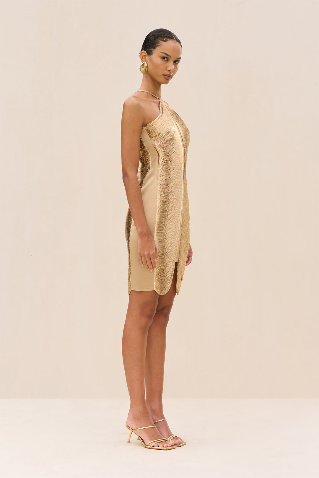 Sahara™ | Metallic Sculpt Mini Kleid
