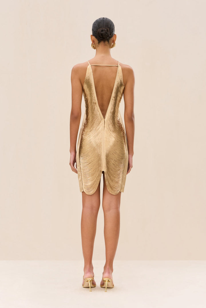 Sahara™ | Metallic Sculpt Mini Kleid