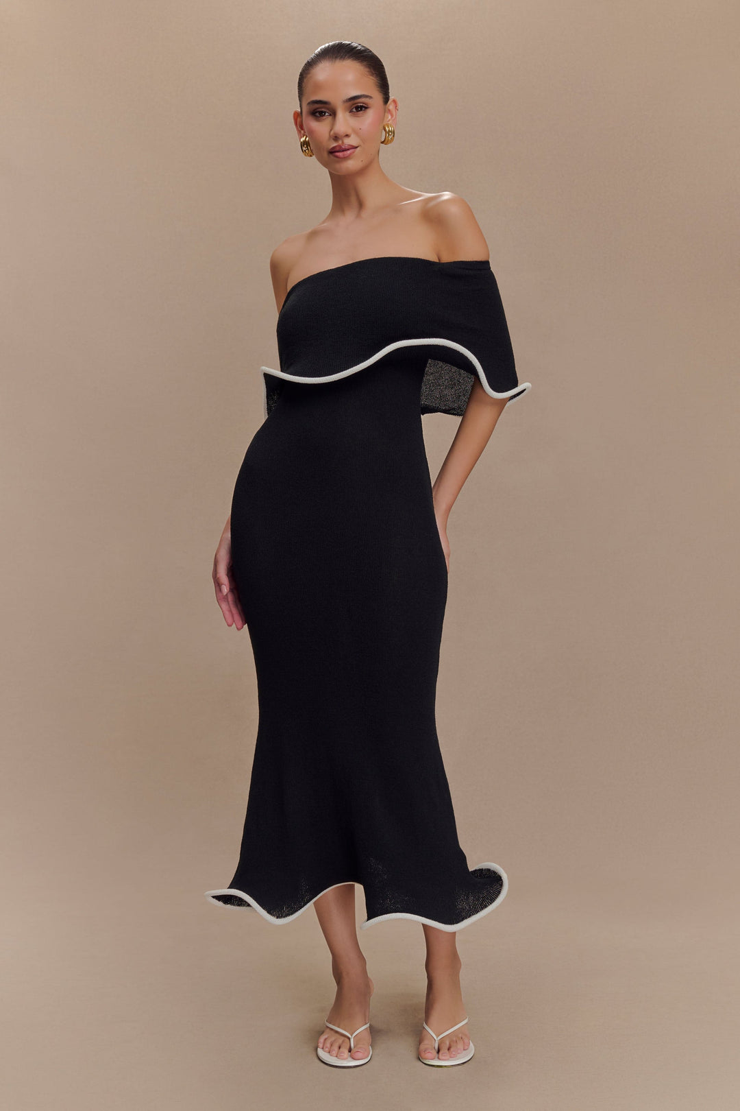 Rhea™ | Off-Shoulder Strick-Midi-Kleid