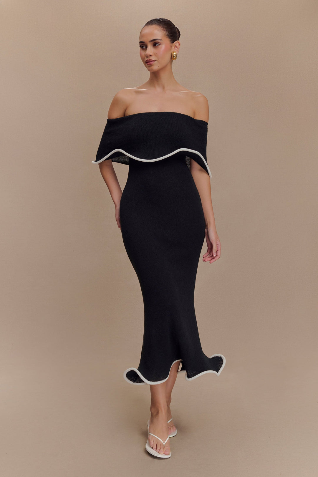 Rhea™ | Off-Shoulder Strick-Midi-Kleid