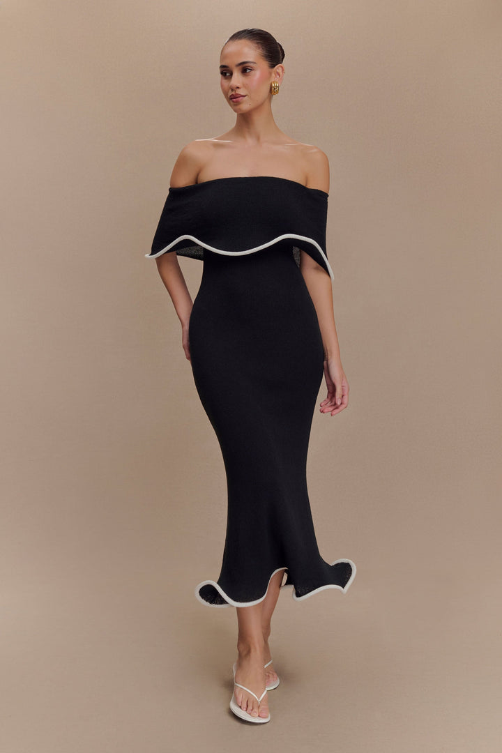 Rhea™ | Off-Shoulder Strick-Midi-Kleid