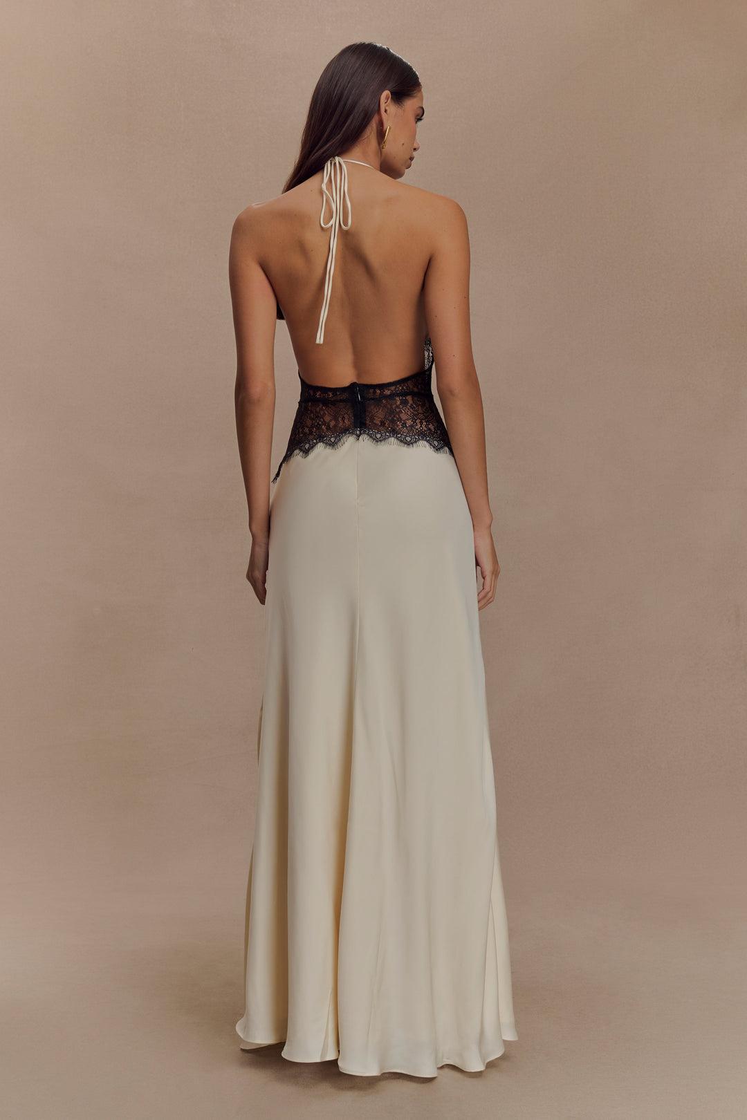 Kalira™ | Satin-Spitzen-Maxikleid