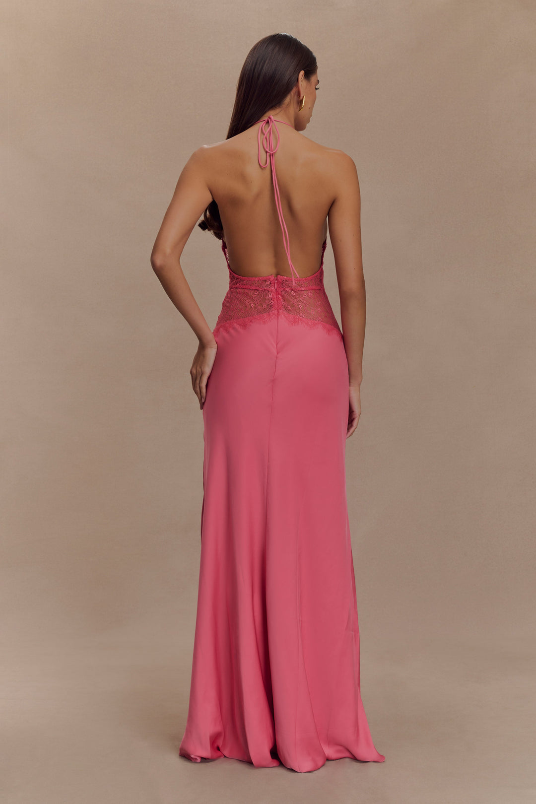 Kalira™ | Satin-Spitzen-Maxikleid