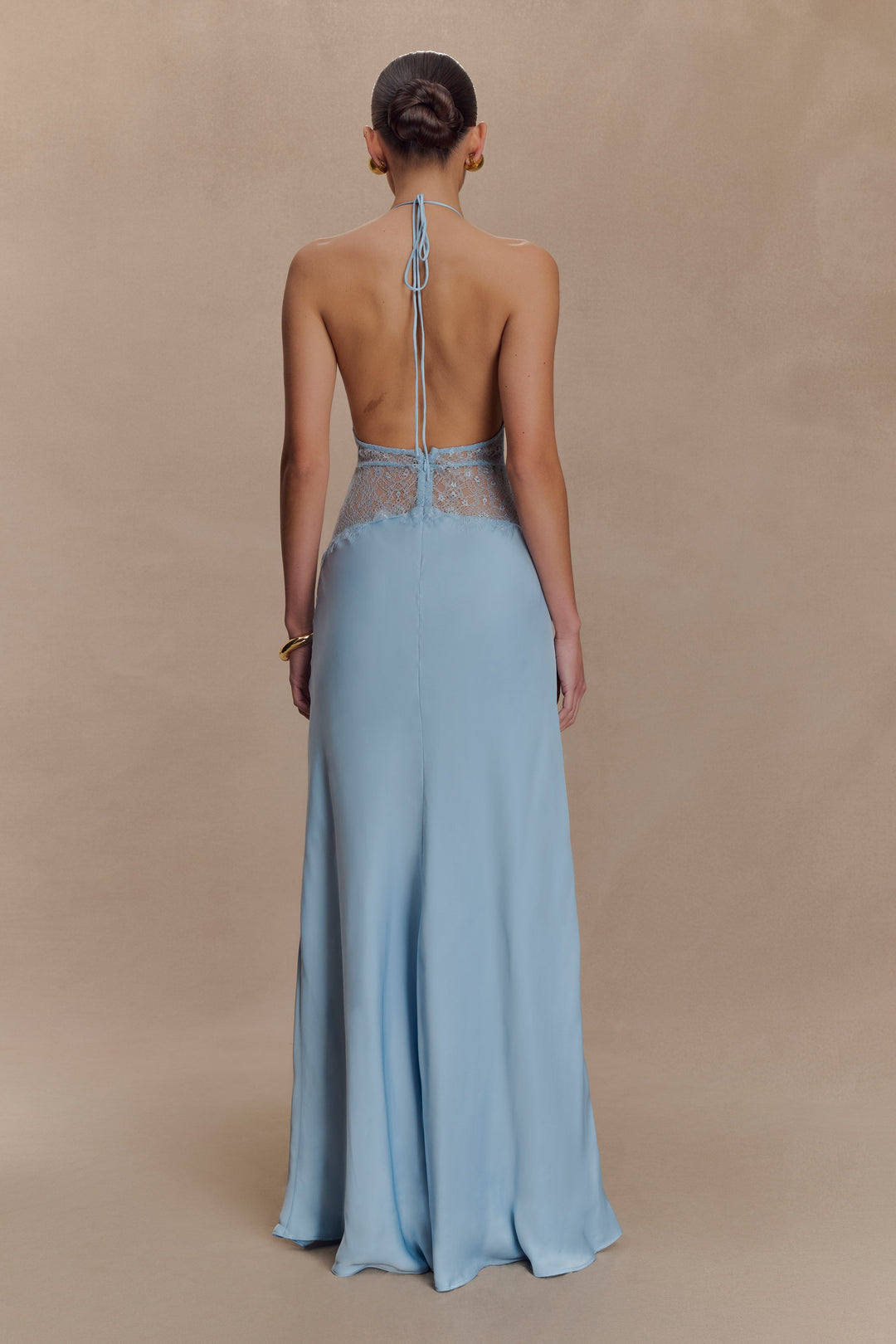 Kalira™ | Satin-Spitzen-Maxikleid