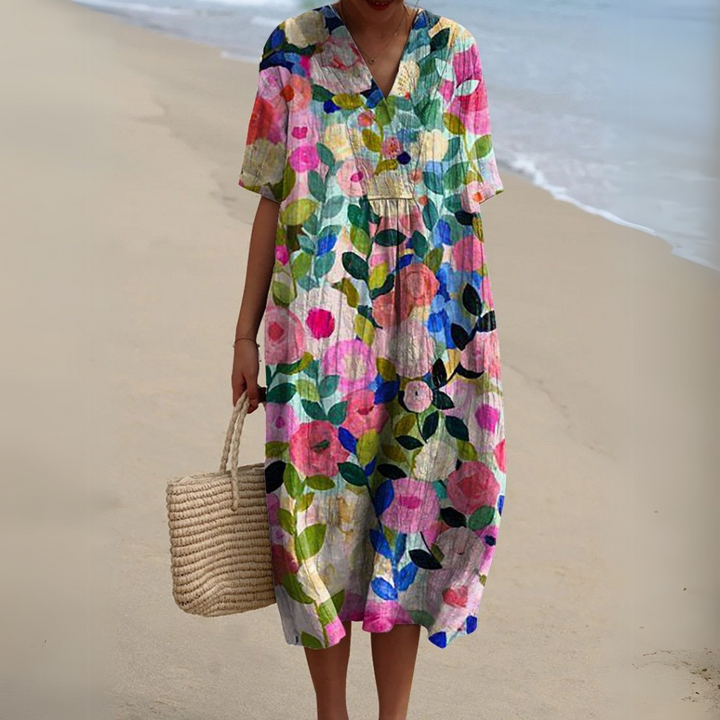 Sorellie™ | Florales Midi-Kleid