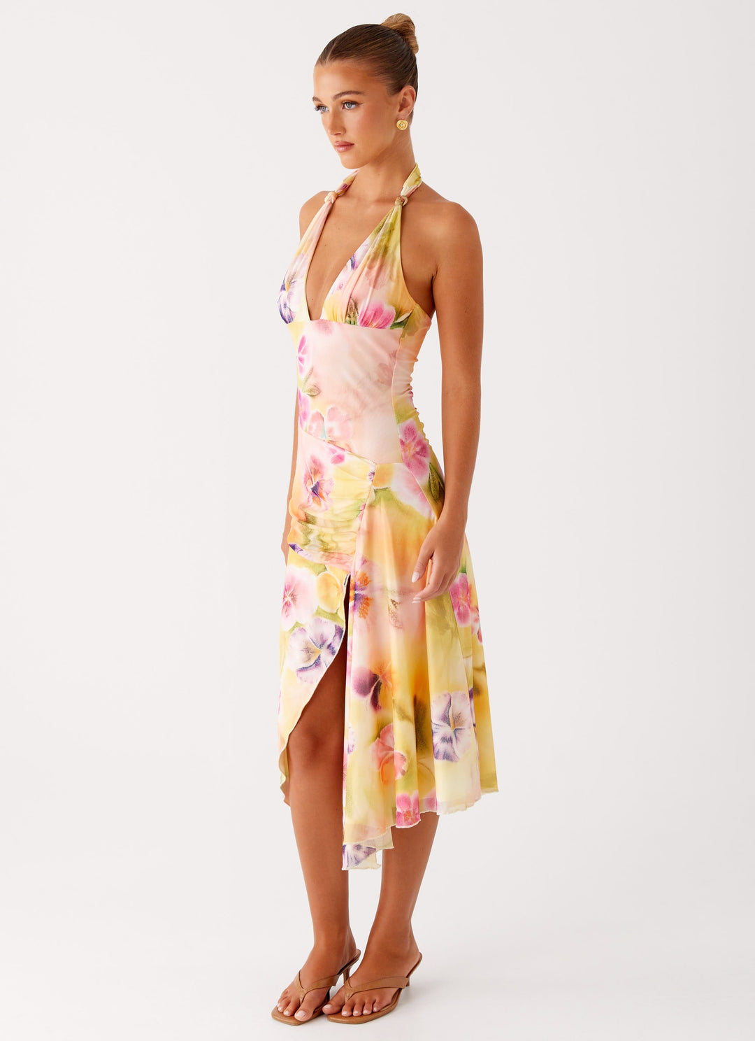 Aria™ | Blühendes Halter-Midi-Kleid
