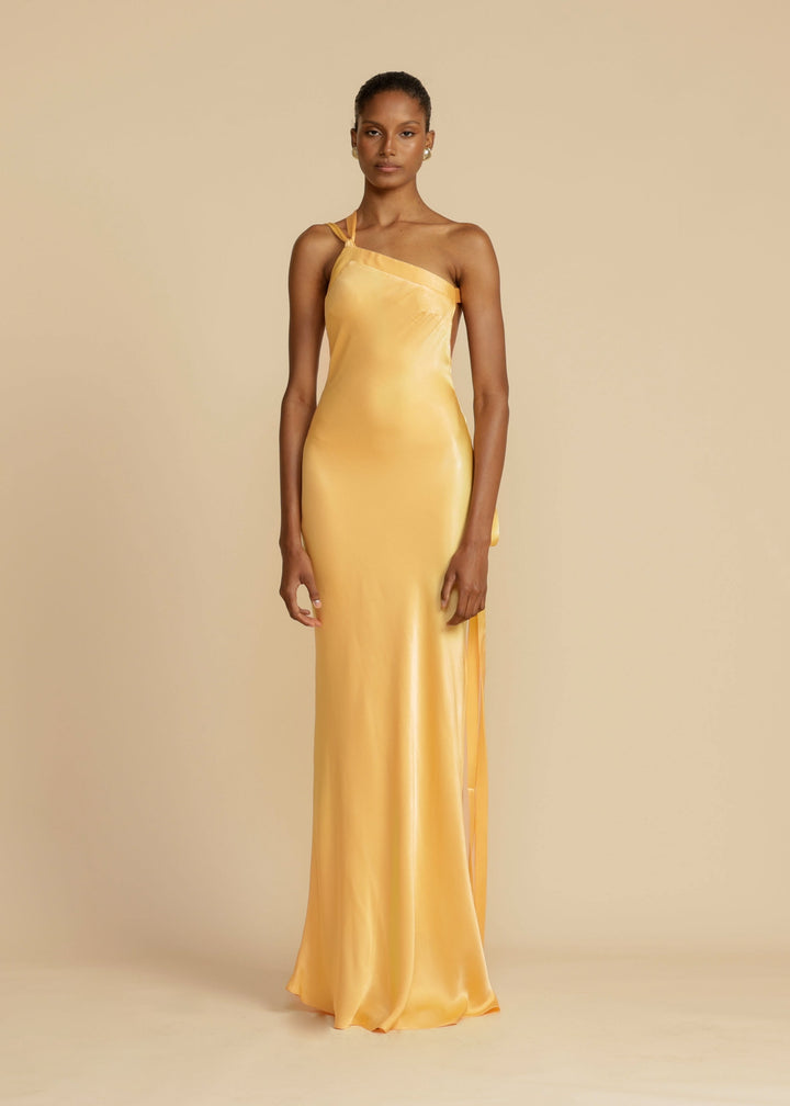 Alina™ | Maxikleid mit einem Schulterträger aus Satin
