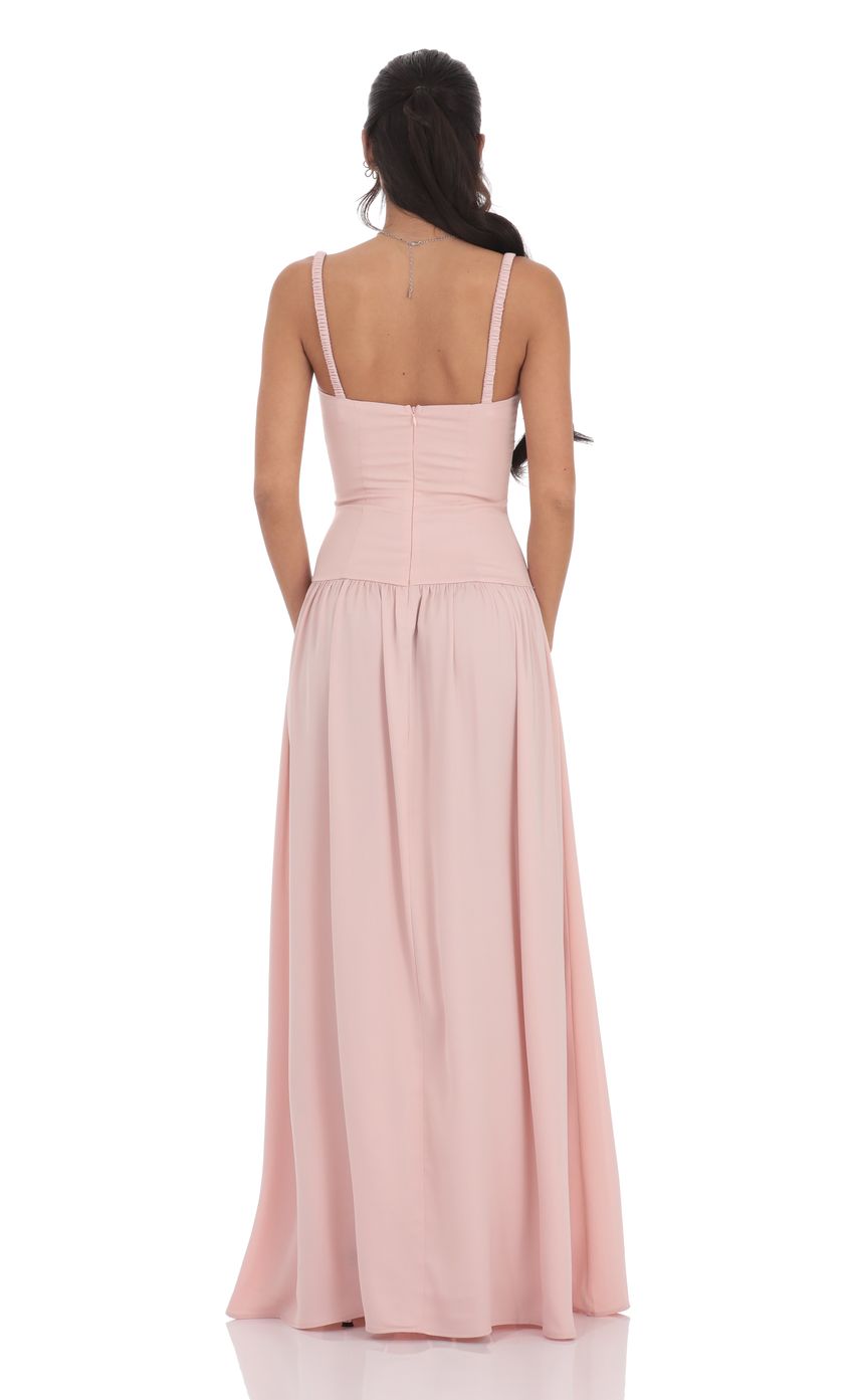 Estelle™ | Satin Raffung Bust Maxi Kleid