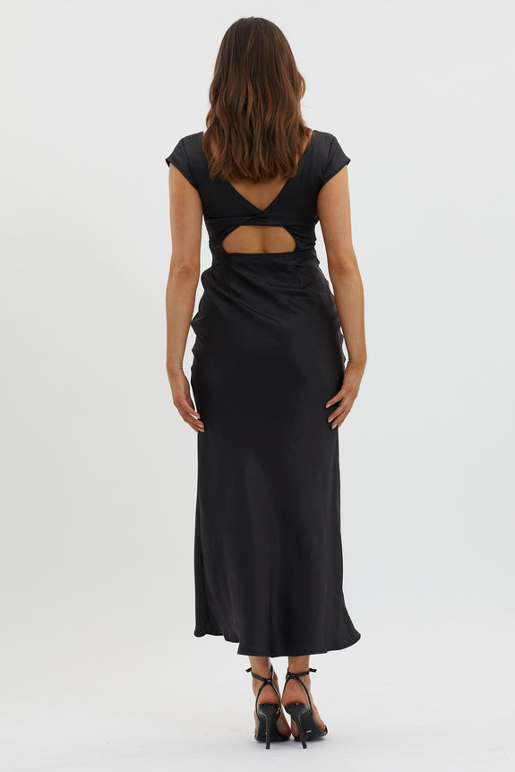 Roxie™ | Midi-Kleid mit V-Ausschnitt und gedrehtem Rücken