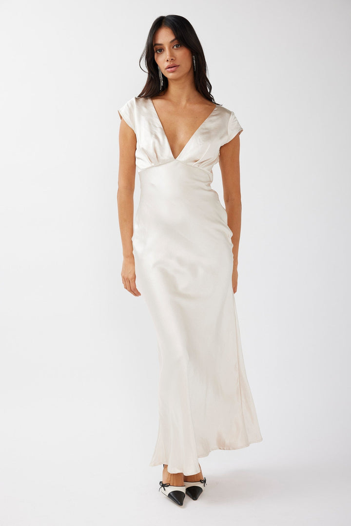 Roxie™ | Midi-Kleid mit V-Ausschnitt und gedrehtem Rücken