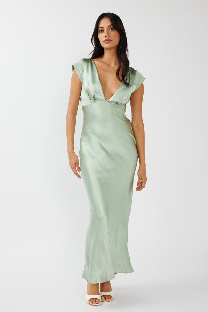 Roxie™ | Midi-Kleid mit V-Ausschnitt und gedrehtem Rücken