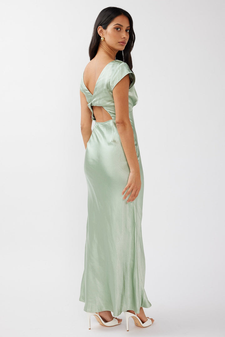 Roxie™ | Midi-Kleid mit V-Ausschnitt und gedrehtem Rücken