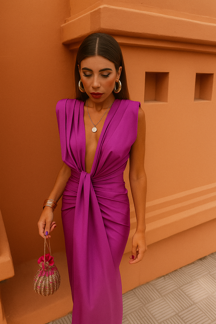 Isla™ | Plunge Midi Kleid